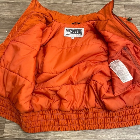 Fera Vintage Orange Ski & Snow Winter Softshell Puffer Jacket 70s 80s Style - Picture 13 of 14